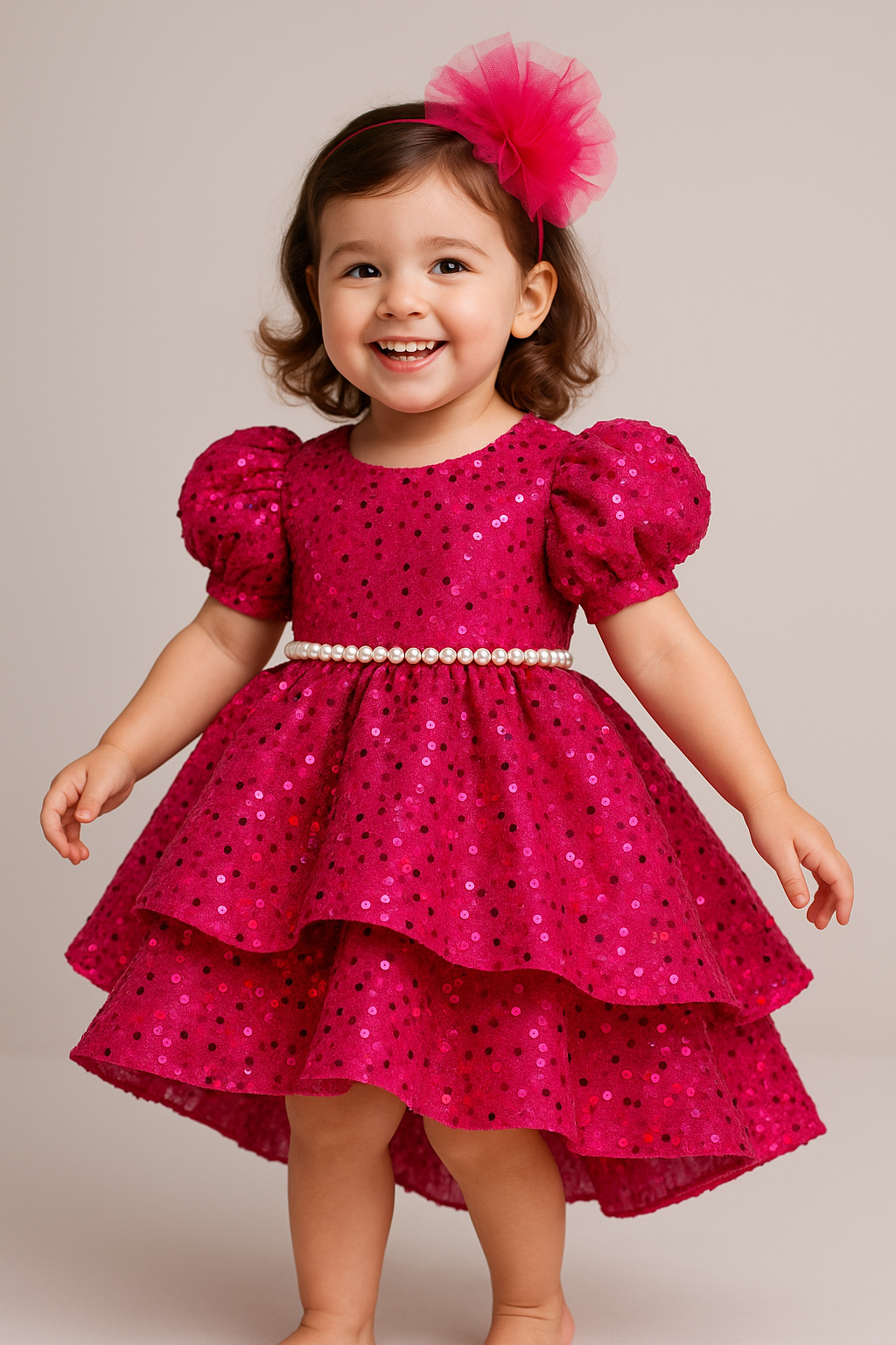 Hot Pink Sequin Party Frock