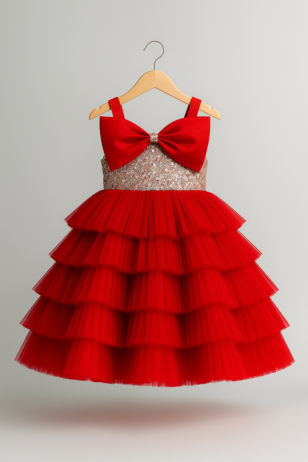Red Bow Layered Frock
