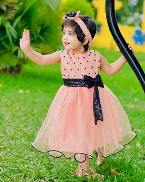 pretty bow dress for baby girls from 1-10 years