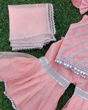 Stylish Baby Girls Gharara Set with Dupatta | fancy party wear by zeeniastic