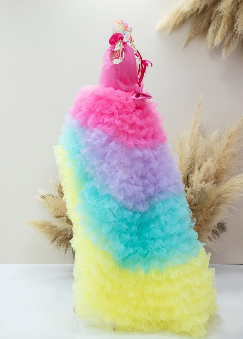 Rainbow Ruffle Frock