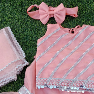 Stylish Baby Girls Gharara Set with Dupatta | fancy party wear by zeeniastic