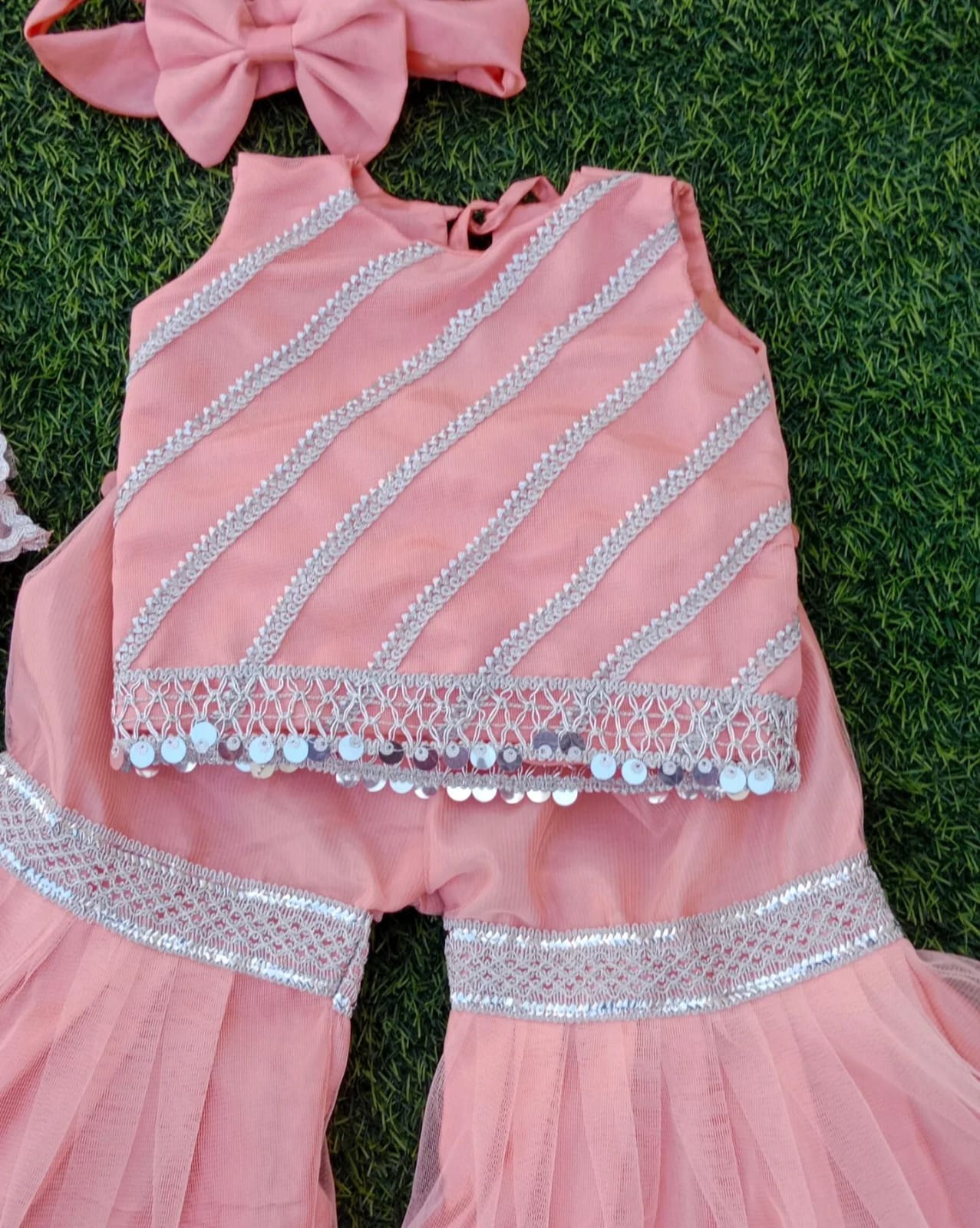 Stylish Baby Girls Gharara Set with Dupatta | fancy party wear by zeeniastic